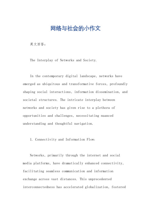 网络与社会的小作文