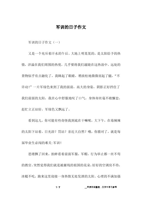 军训的日子作文