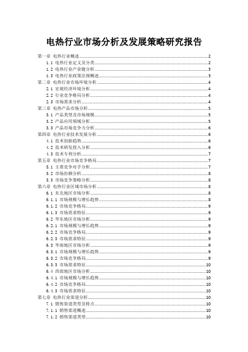 电热行业市场分析及发展策略研究报告