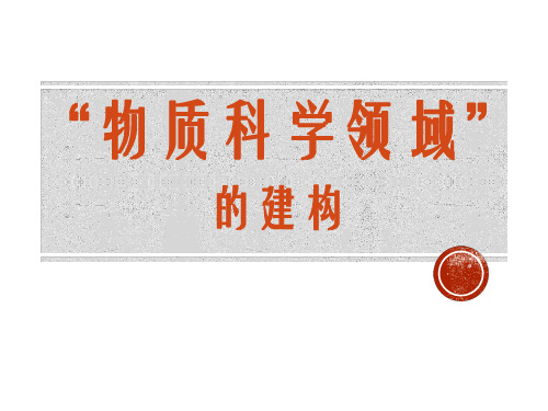 苏教版小学科学教材培训课件：“物质科学领域” 的建构