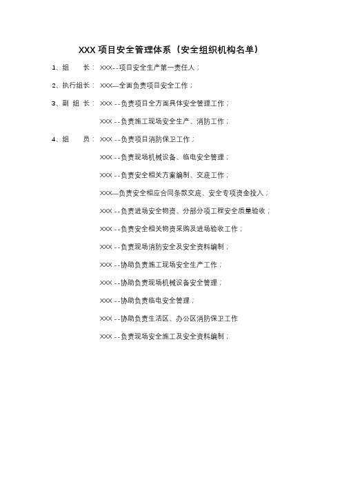 安全管理组织机构体系