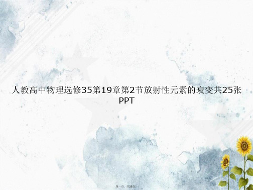 人教高中物理选修35第19章第2节放射性元素的衰变共25张讲课文档