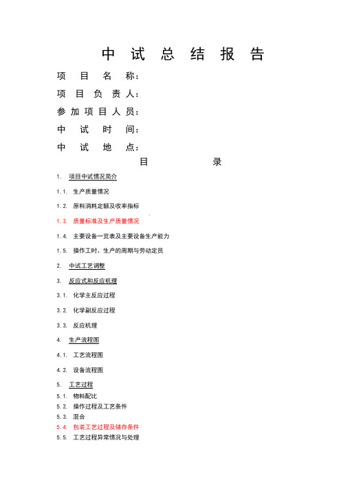 中试总结报告模板