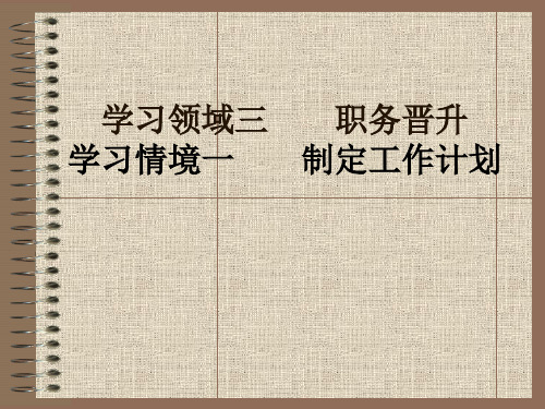企业管理课件 学习情境5计划