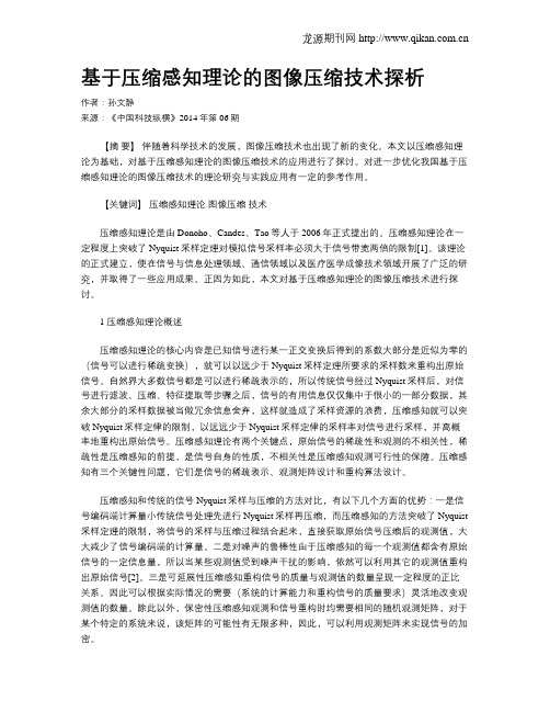 基于压缩感知理论的图像压缩技术探析