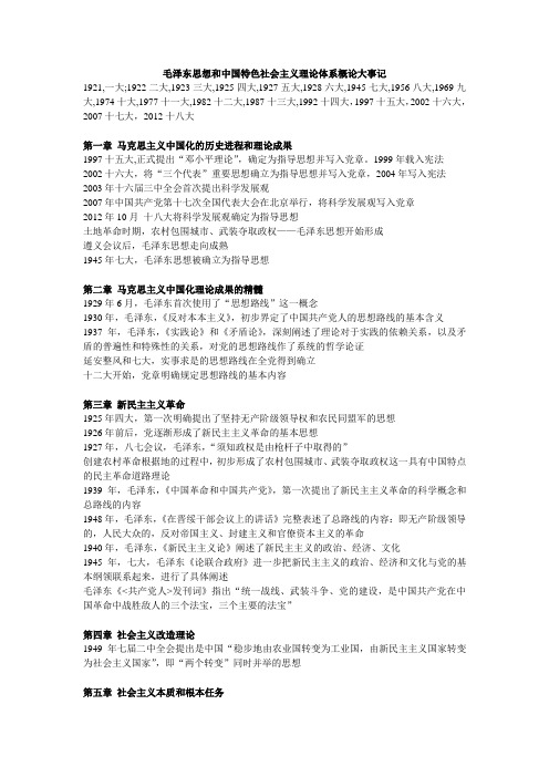 毛概大事记