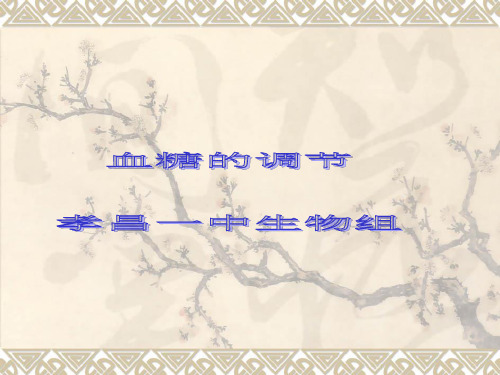 生物：113《血糖的调节》课件(人教大纲版全一册)