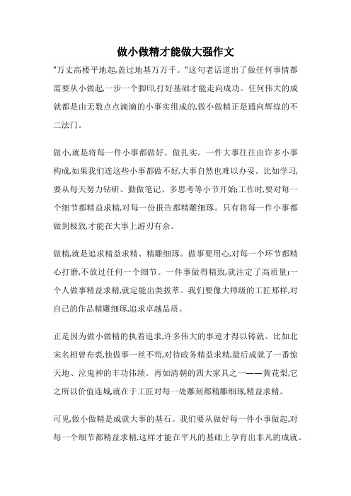 做小做精才能做大强作文