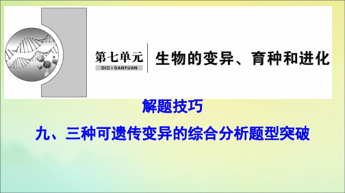 新课标2020高考生物一轮总复习解题技巧九三种可遗传变异的综合分析题型突破课件