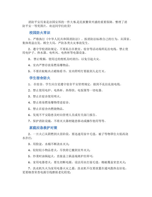 消防安全手抄报一等奖图片大全