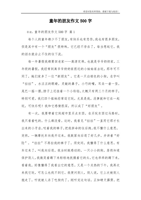 童年的朋友作文500字