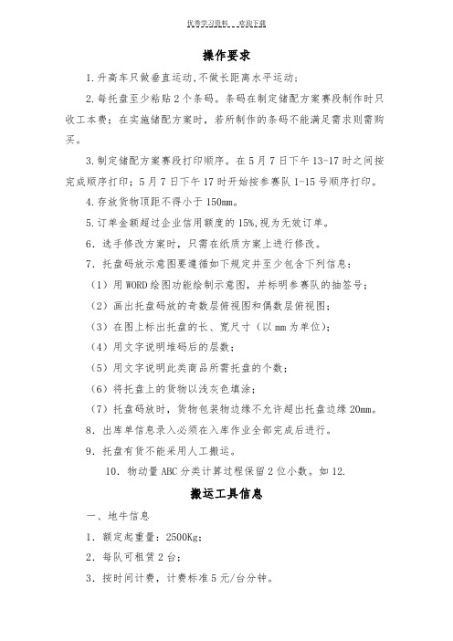 山西省物流职业技能大赛试题