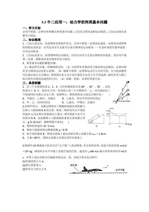 3.2牛二应用一：动力学的两类问题