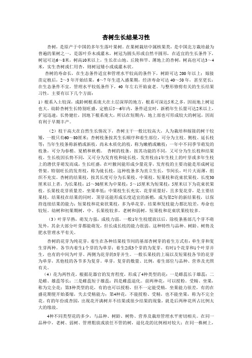 杏树、桃树管理