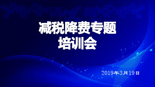 减税降费专题课件