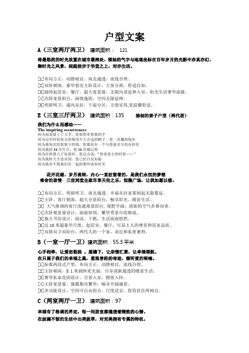 户型文案
