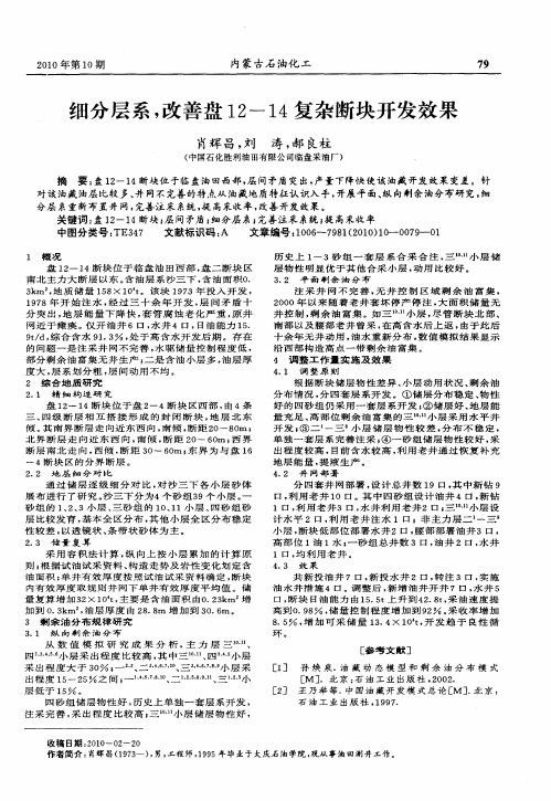 细分层系,改善盘12-14复杂断块开发效果