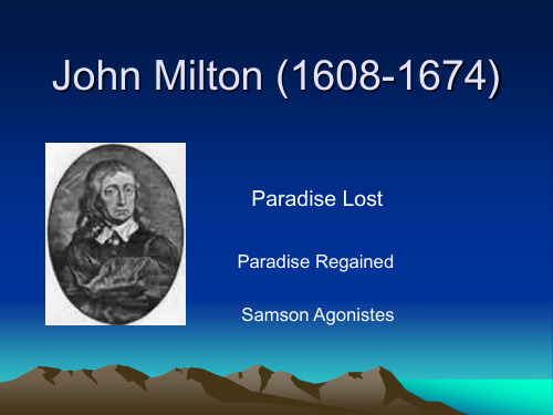 英国文学John Milton 16081674.ppt