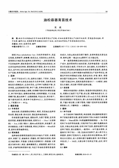 油松容器育苗技术