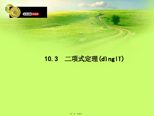 高考数学一轮总复习 10.3 二项式定理精品课件 理 新人教版