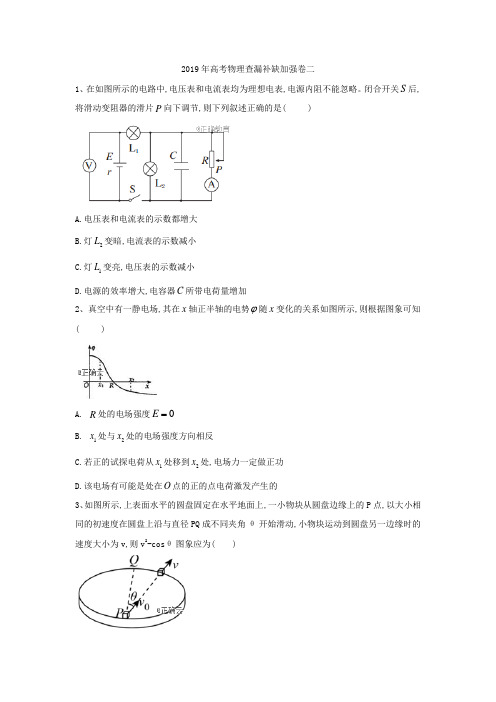 2019年高考物理查漏补缺加强卷二