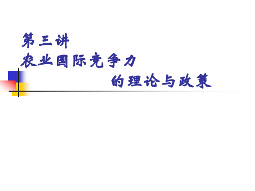 农业国际竞争力的理论与政策