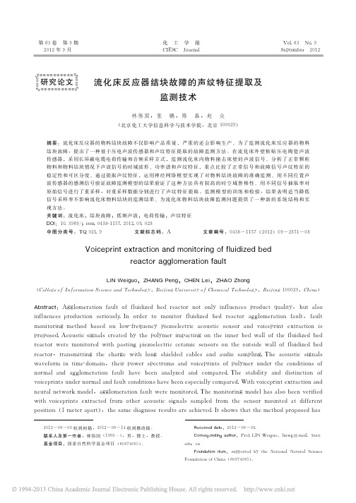 流化床反应器结块故障的声纹特征提取及监测技术_林伟国