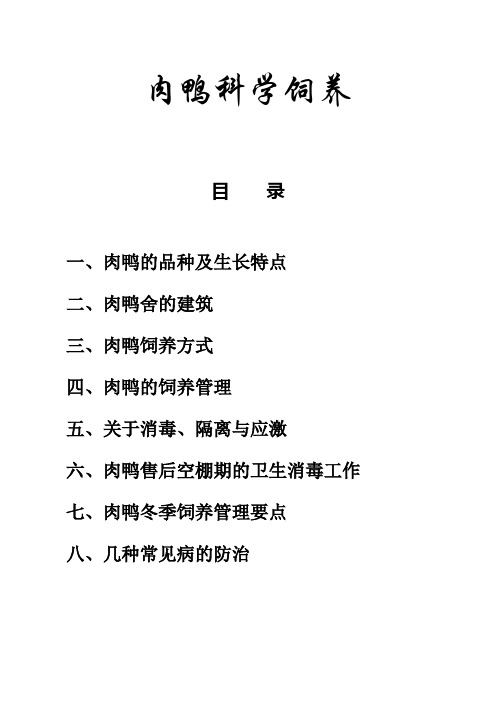 肉鸭养殖手册