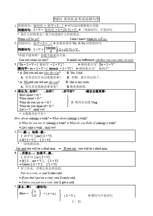 TOEIC英语托业考试高频句型v1.0