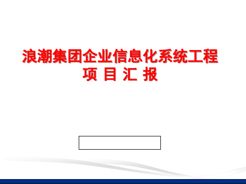 浪潮集团信息化系统工程项目汇报材料