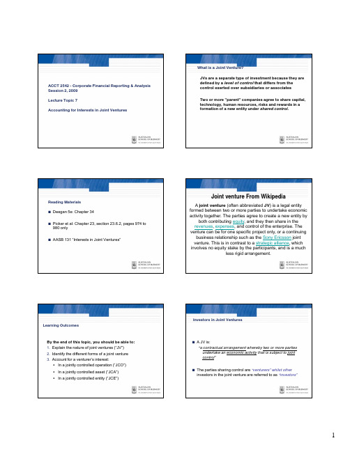Lecture 7 Notes_Accounting for Interests in Joint Ventures_6 slides to a page