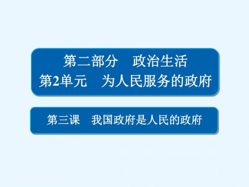 2019年高考政治(必修2)一轮复习课件：2.3我国政府是人民的政府