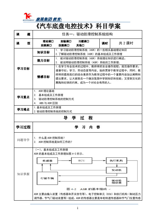 学案驱动防滑控制系统结构1教案