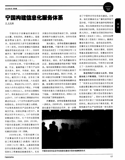 宁国构建信息化服务体系