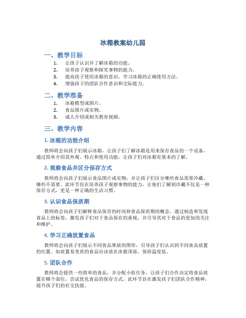 冰箱教案幼儿园