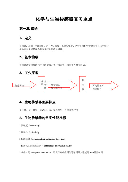 2013化学与生物传感器复习重点