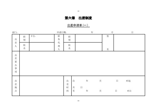 人力资源出差表格应用大全