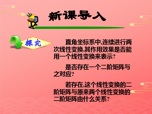 人教A版高中数学选修- 第二讲  一 复合变换与二阶矩阵的乘法 课件PPT