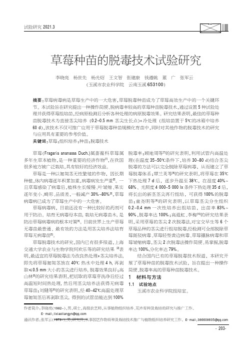 草莓种苗的脱毒技术试验研究