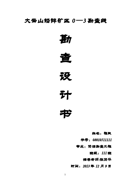 地大矿产勘查学实习二