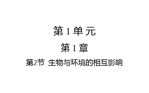 北师大版生物七年级上册1.2生物与环境的相互影响课件 (共26张PPT)