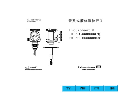 Liquiphant M FTL50, 51音叉式液体限位开关 说明书