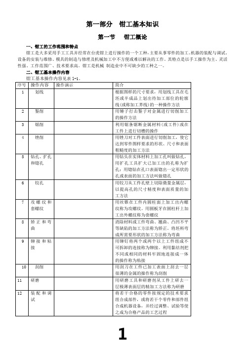 钳工完美教案