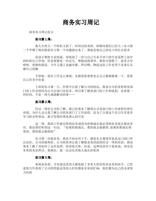 商务实习周记