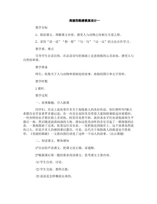 美丽的眼睛教案设计