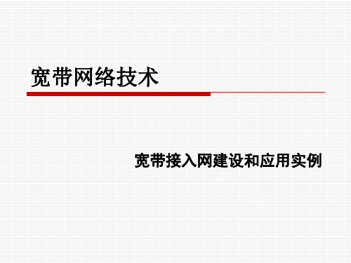 宽带接入网建设和应用实例PPT课件