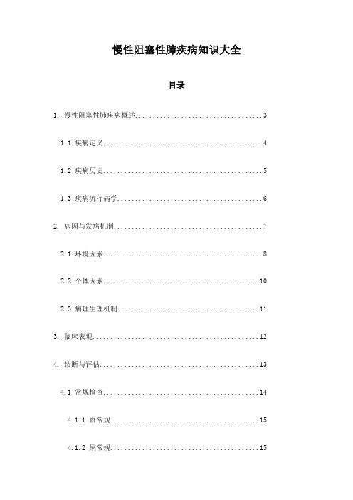 慢性阻塞性肺疾病知识大全