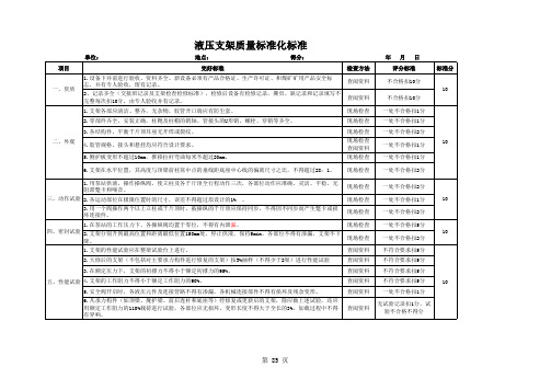 液压支架标准