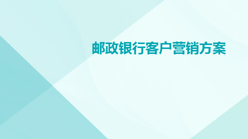 邮政银行客户营销方案ppt