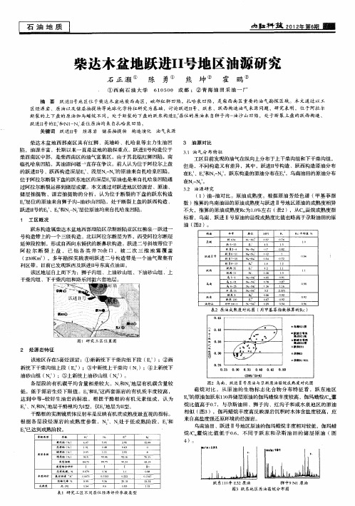 柴达木盆地跃进II号地区油源研究